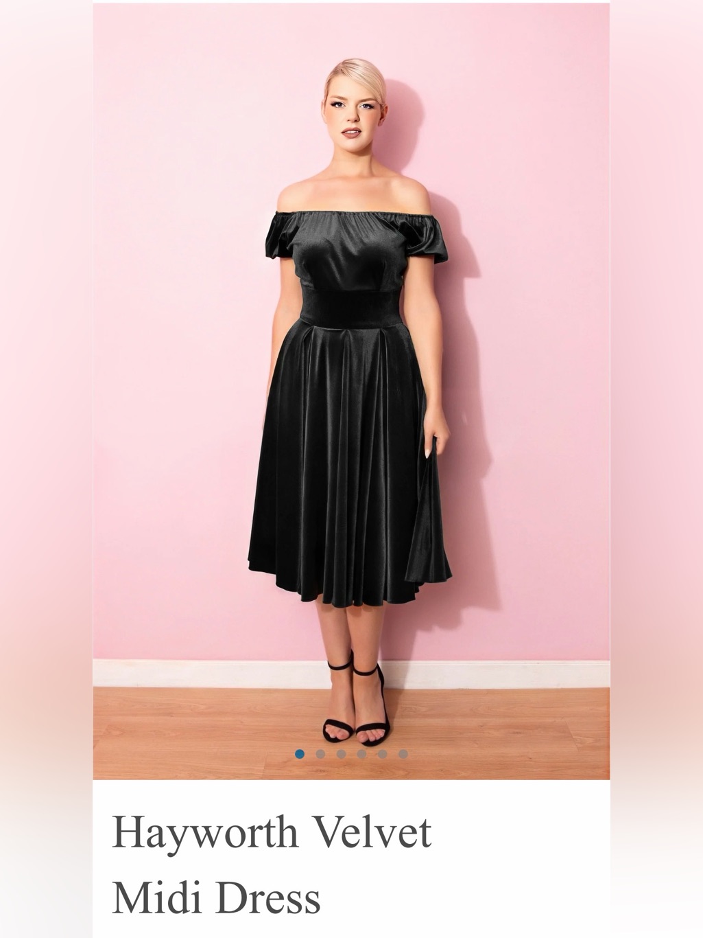The Pretty Dress Company Hayworth Velvet Midi Dress, Uk Size 10, Black